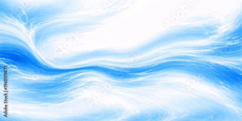 A flowing abstract design of blue liquid waves creates a textured vector wallpaper featuring light patterns reminiscent of the ocean and summer sky