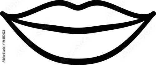 A minimalist illustration of smiling lips.