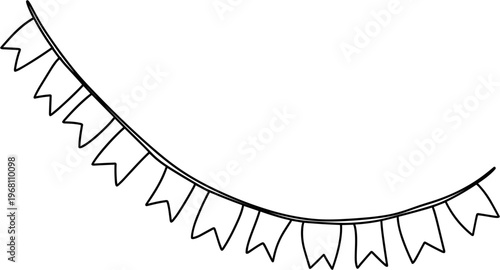 A string of triangular pennant flags.