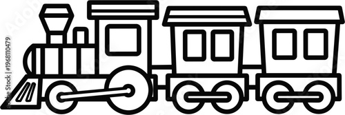 Black and white train illustration 1.