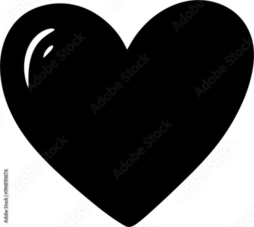 Black heart symbol icon shape 1.