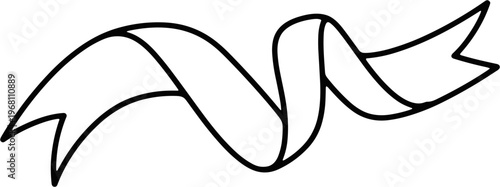 Black ribbon twisted shape design element.