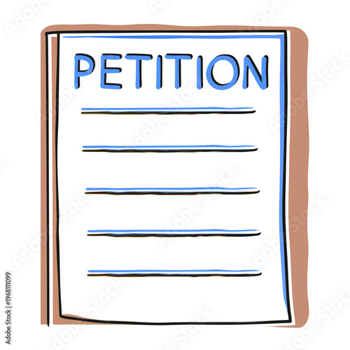 Petition document with blank spaces for signatures or requests  