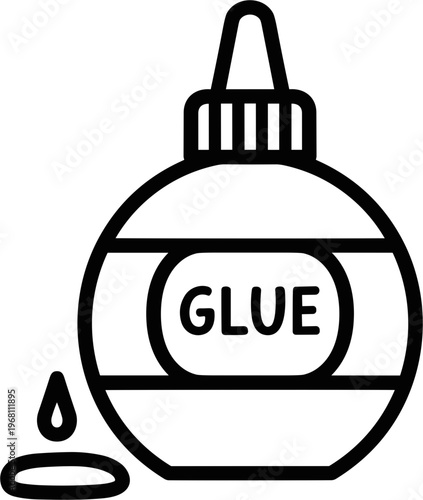 Glue bottle with nozzle and drop.