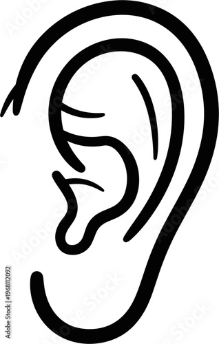 Human Ear Anatomy Illustration Closeup.