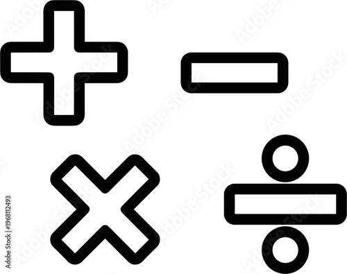 Mathematical Symbols Icons Set.
