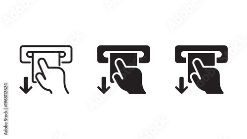 Card insertion icons with hand and slot