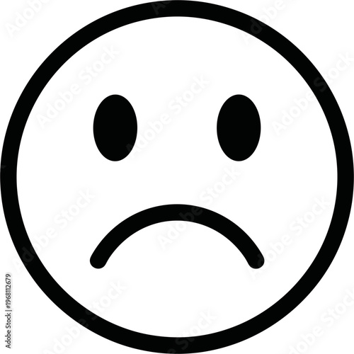 Sad face emoticon with frown.