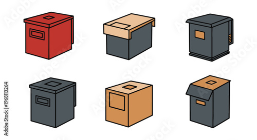 Ammo box Line art vector set creative graphic abstract