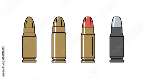 Ammo cartridges Line art creative abstract clean vector