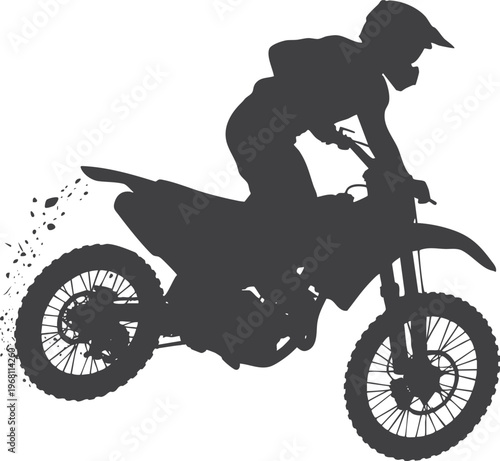 Dirt bike rider in motion with off road