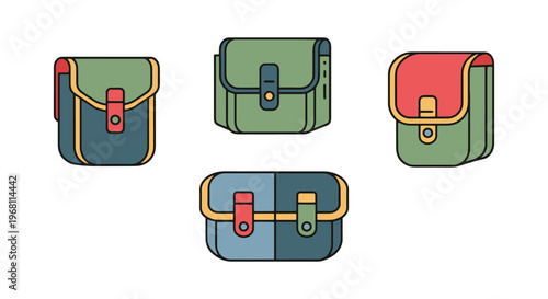 Ammo pouch Line art vector clean minimal shapes illustration