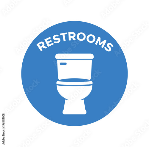 Restrooms sign with toilet icon. bathroom, wc, lavatory, washroom, restroom facilities, public conveniences, facility marker. flat vector illustration isolated on white background.