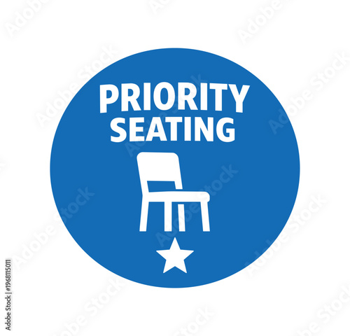 Priority seating icon. reserved seat, accessible seating, elderly and pregnant, disabled assistance, passenger priority. bus, train, subway, station, passenger. flat vector illustration isolated 