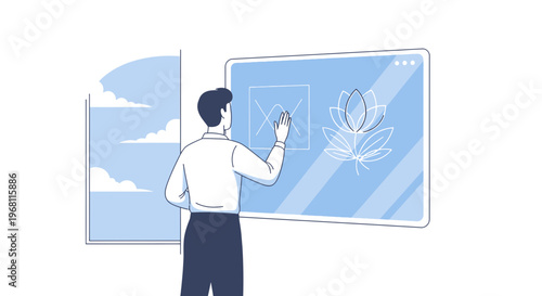 Designer Creates Floral Art on Digital Screen