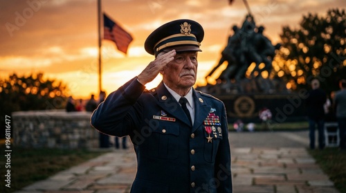 Senior military officer saluting formally.