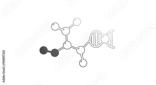 Depiction of a molecule structure alongside a representation of DNA, concept image.