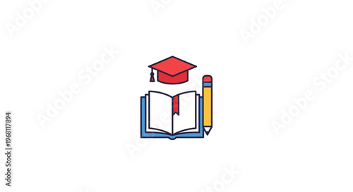 Education icon symbolizing academic achievement, learning, and scholarly pursuits without commas