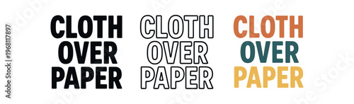 Cloth over paper lettering icon set. reusable wrap, beeswax wrap alternative, sustainable packaging, reduce single use, eco kitchen. line, flat and colored vector icon set.