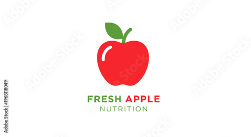 Fresh apple nutrition logo graphic for healthy food concepts and dietary elements visuals