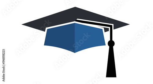 Graduation cap illustration on white background, a symbol of knowledge and achievement