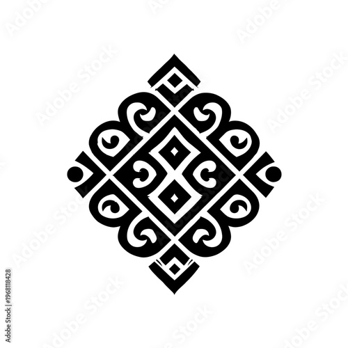 Ornate Batik Pattern Vector Icon