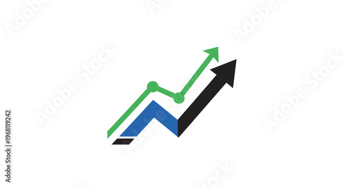 Graphic illustration of financial growth, business progress, and upward trend concepts