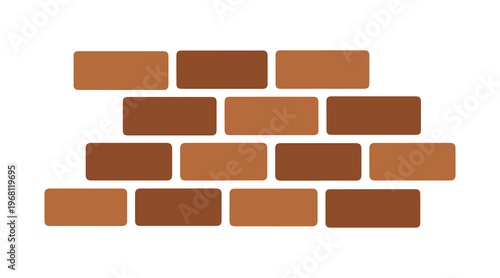 Solid brick wall icon, simple bricks vector isolated on white, designed in glyph style for mobile apps.