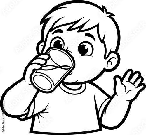 Boy drinking from a glass 2.