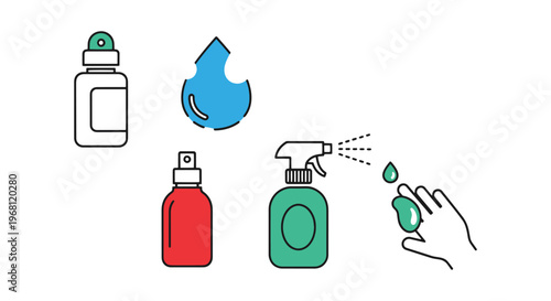 Antiseptic Line art vector modern abstract colorful pattern