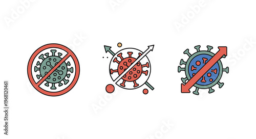 Antiviral Line art vector set clean simple shapes illustration