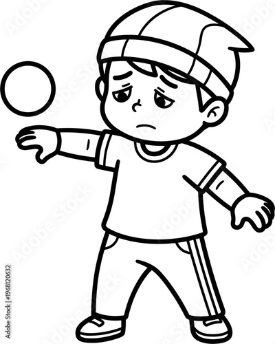 Boy throwing a tennis ball.