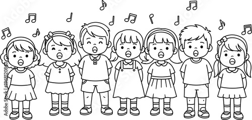 Children singing in a choir group 1.