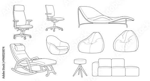 A collection of hand-drawn sketches featuring people and animals in minimalist style