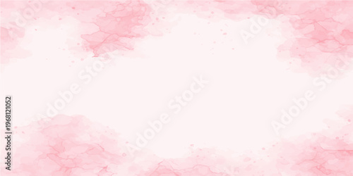 A soft, ethereal watercolor design, featuring delicate pink washes gently embracing the center, offering a blank canvas of dreamy softness.