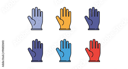 Dishwashing Gloves Line art modern simple shapes vector