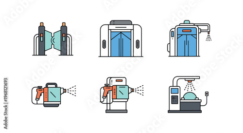 Disinfection Chamber Line art simple abstract graphic vector