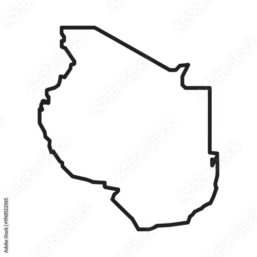 A simple black outline depicting the geographical shape of chad