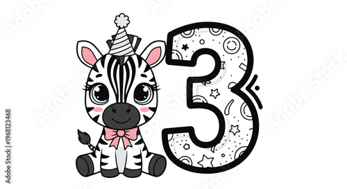 Zebra Celebrates Third Birthday with Festive Number