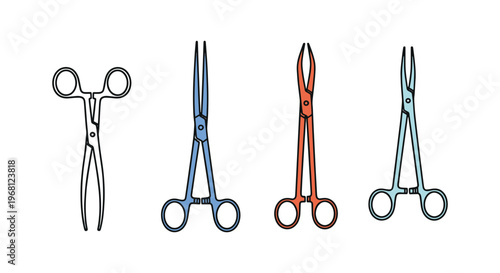 Artery Forceps Line art vector abstract clean illustration