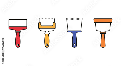 Dough Scraper Line art vector minimal color shapes