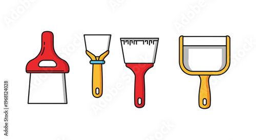 Dough Scraper Line art vector simple colorful pattern