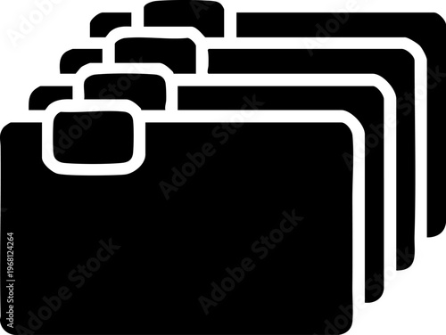 Stack of folders, representing organization, documents, information, archives, business and data management.