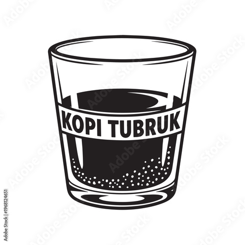 Kopi Tubruk Drink Illustration in a Glass