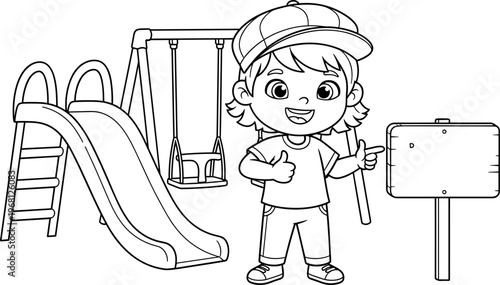 Child Wearing A Baseball Cap Smiling.