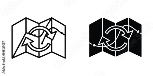 Diagram illustrating the folding and directional flow of a tri-fold brochure design