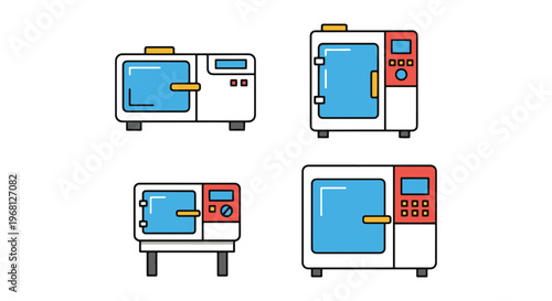 Autoclave Sterilizer Line art clean abstract color pattern