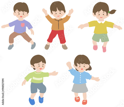 元気な子供たちのイラスト
