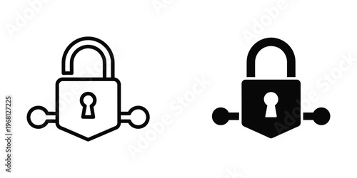 Comparison of a light and dark padlock icon with chains