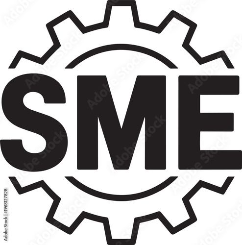 Modern bold SME acronym logo design isolated on transparent background for business use